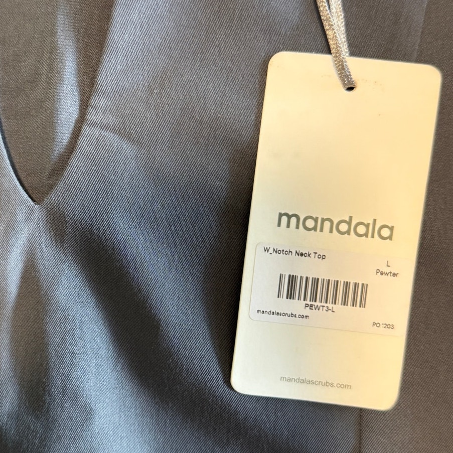 Mandala Scrubs Notch Neck Scrub Top - Dark Harbor (Size L) — image 6 of 8